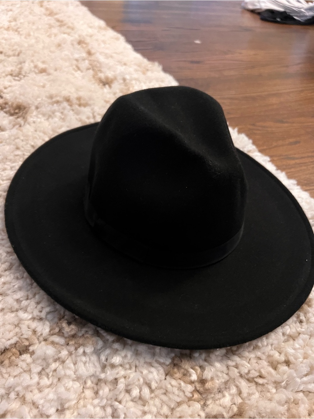Wide Brim Black Wool Fedora Hat - Classic Women’s Accessory